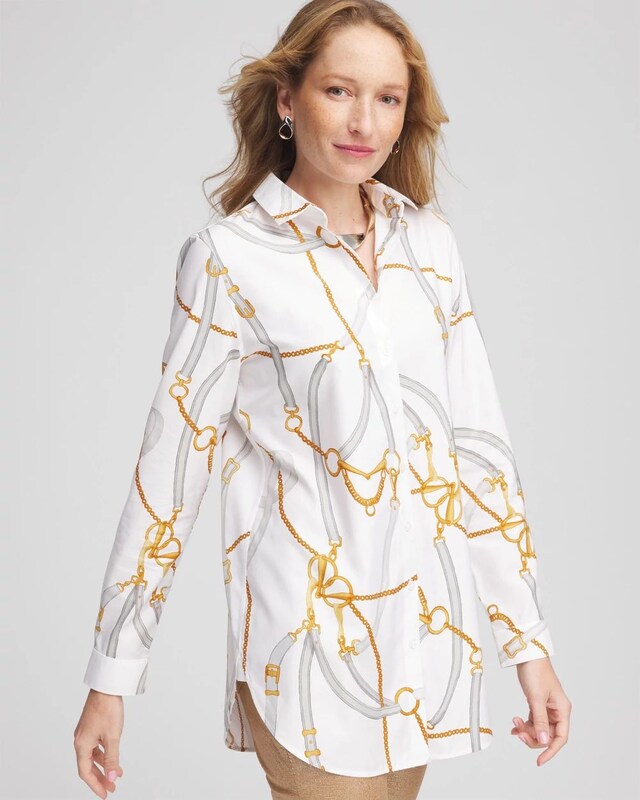 No Iron Status Print Tunic